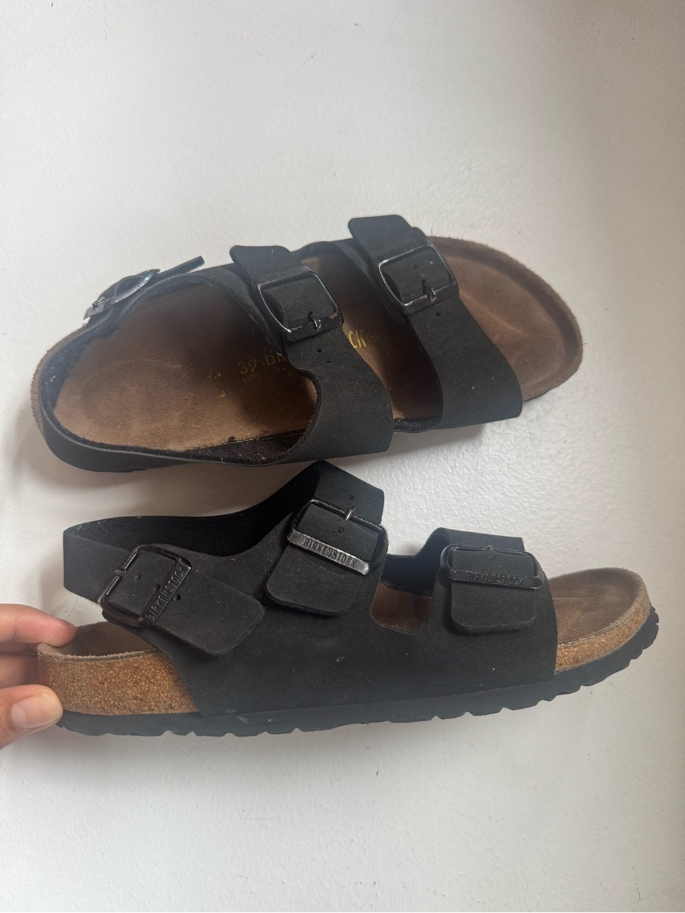 Birkenstock Milano Black Birko-Flor Backstrap Sandals Womens 39 L8 M6